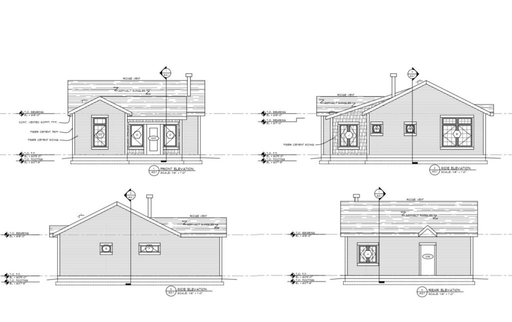 Architectural drawings of a house.