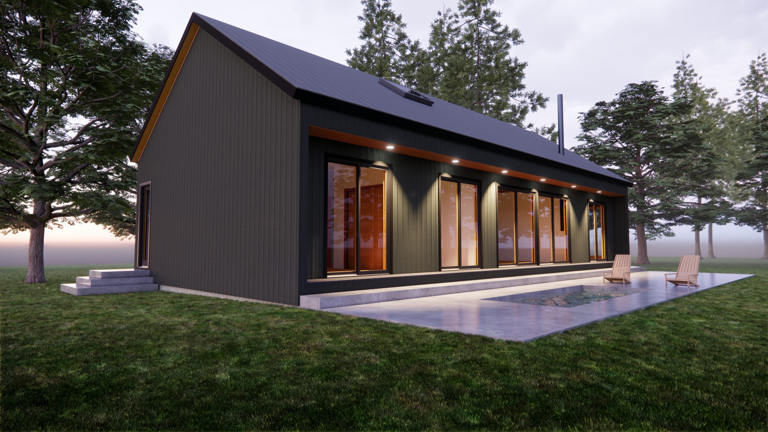 Modern residential architecture design and construction project