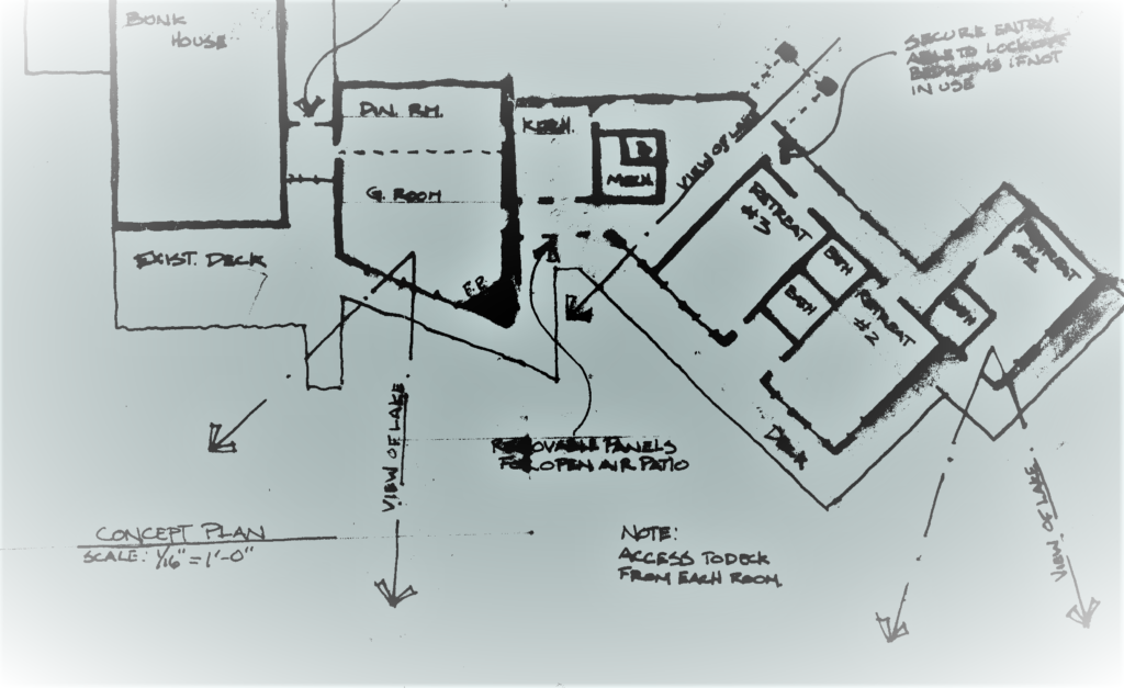 Architectural floor plan sketch layout
